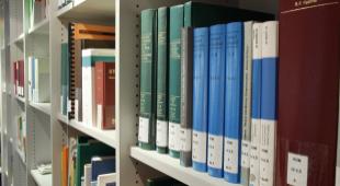 medical books on shelves