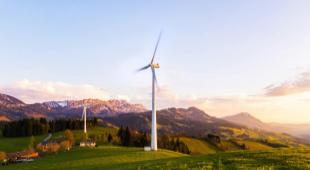 windmill in a rolling field