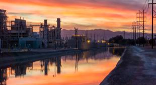 photo of power grid at dawn