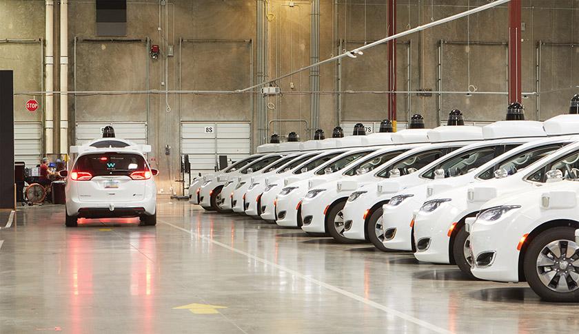 rental cars in a garage