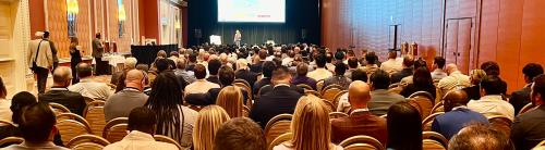 Photo of Course attendees packed into session