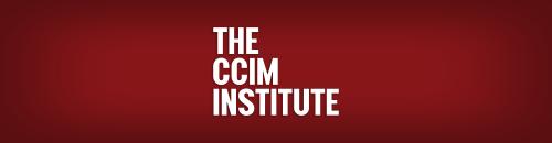 Logo: white uppercase text THE CCIM INSTITUTE on a red gradient background.