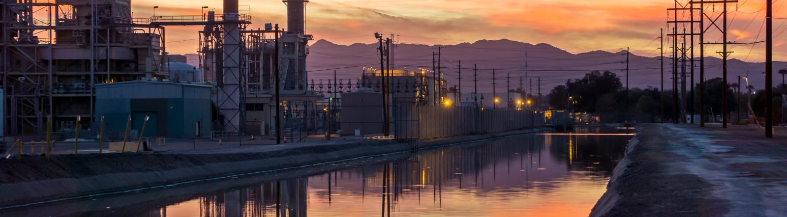 photo of power grid at dawn