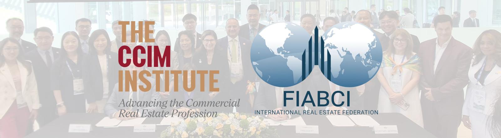 Banner showing The CCI Institute and FIABCI logos with a blurred crowd in the background.