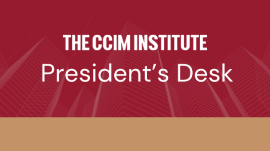 logo with graphic and and President's Desk