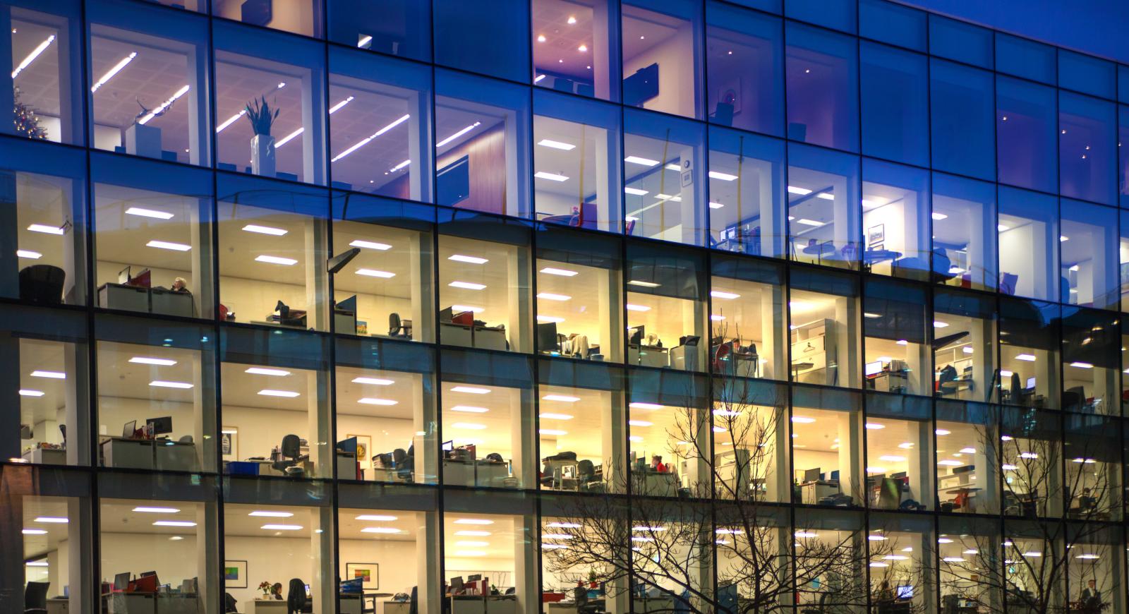 Commercial Building at Night